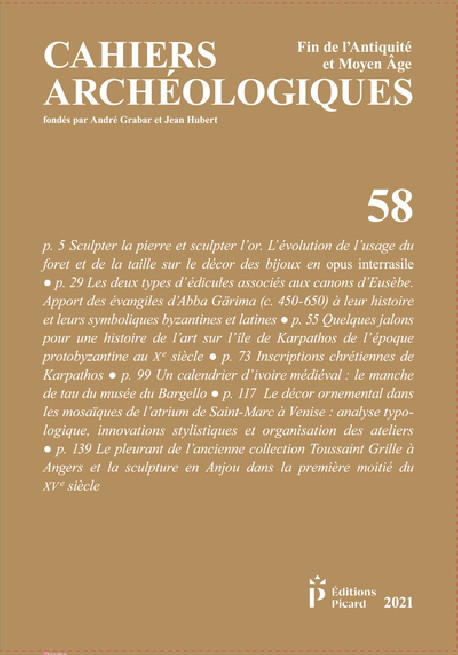 Cahiers archéologiques N° 58 - Fin de de l'Antiquité et du Moyen Age