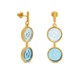 Gaudi Casa Batlló - Boucles d'oreilles bleues et dorées