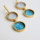 Gaudi Casa Batlló - Boucles d'oreilles bleues et dorées