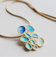 Gaudi Casa Batlló - Collier bleu, vert et doré