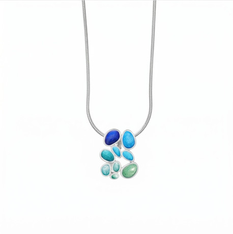 Gaudi Casa Batlló - Collier bleu, vert et argent