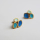 Gaudi Casa Batlló - Boucles d'oreilles bleues, vertes et dorées