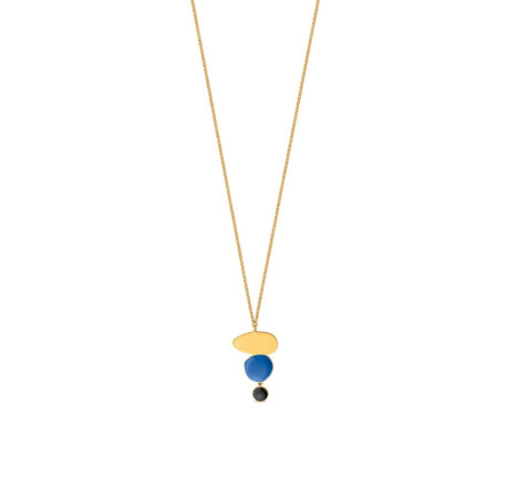Bijou Miró - Collier bleu, noir et doré