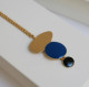 Bijou Miró - Collier bleu, noir et doré