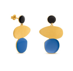 Miró Jewel - Blue, Black and Golden Earrings