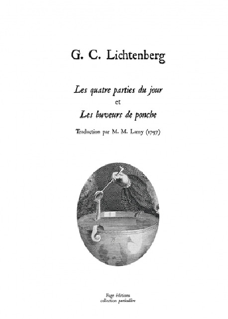 G. C Lichtenberg - Les quatre parties du jour et les buveurs de ponche