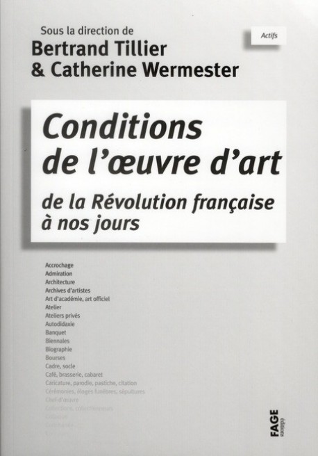 Conditions de l'oeuvre d'art de la révolution française à nos jours