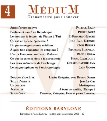 Revue Médium N°4  - juillet-août-septembre 2005 