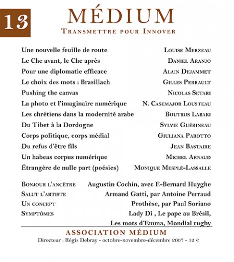 Revue Médium N°13 - octobre-novembre-décembre 2007 
