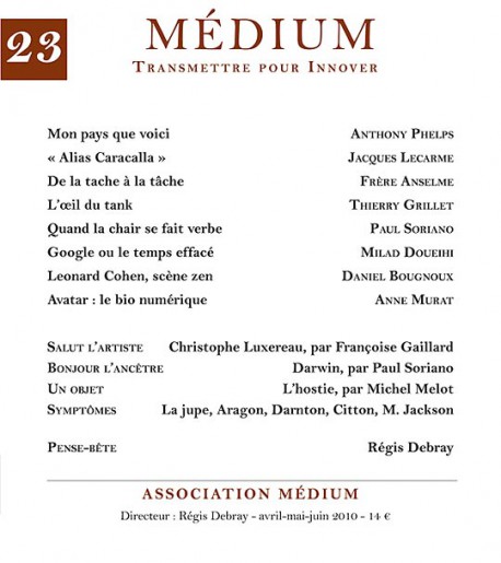 Revue Médium N°23 - avril-mai-juin 2010 