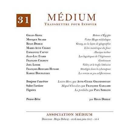 Revue Médium N°31 - avril-mai-juin 2012 