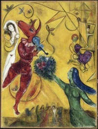 Marc Chagall (1887-1985). La Danse, 1950, huile sur toile. Centre Pompidou, Musée national d'art moderne Photo CNAC / MNAM Dist. RMN ADAGP, Paris 07